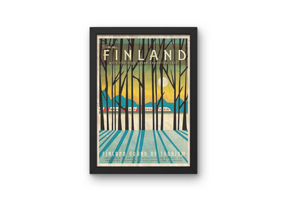 Vintage Finland Tourism Travel Art Painting