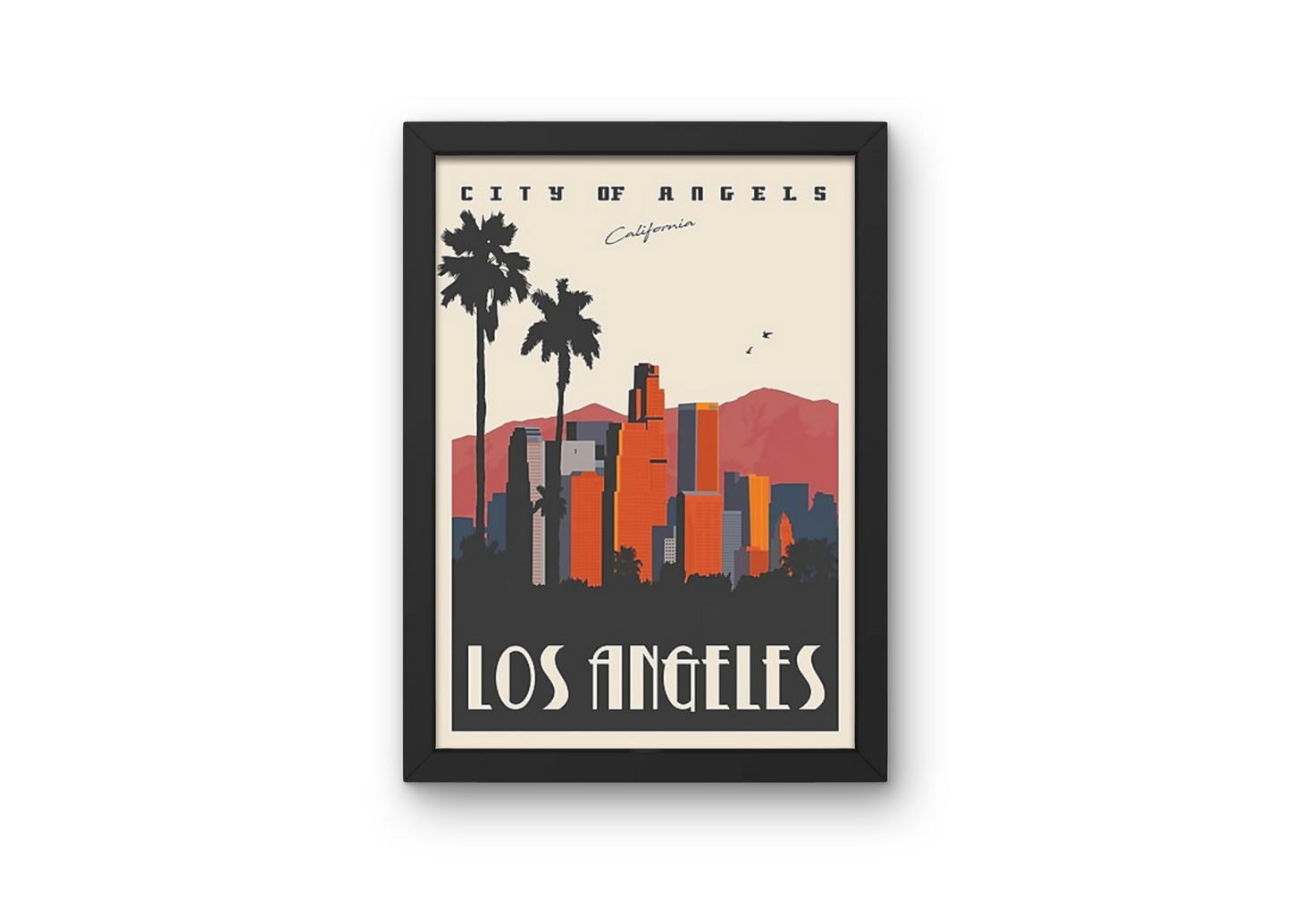 Vintage Los Angeles Travel Art Painting