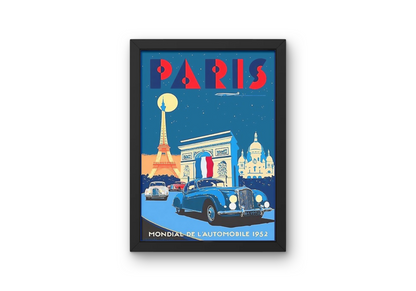 Vintage Paris City Travel Art Painting