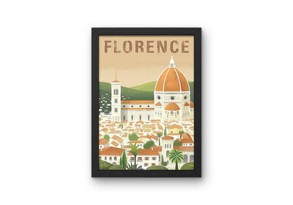 Vintage Florence City Travel Art Painting