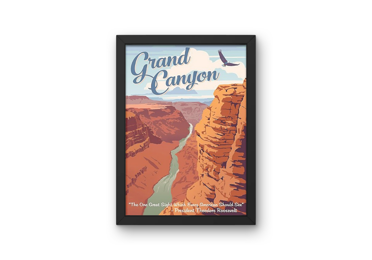 Vintage Grand Canyon Gorge Travel Art Painting