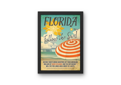 Vintage Florida Sun Travel Art Painting