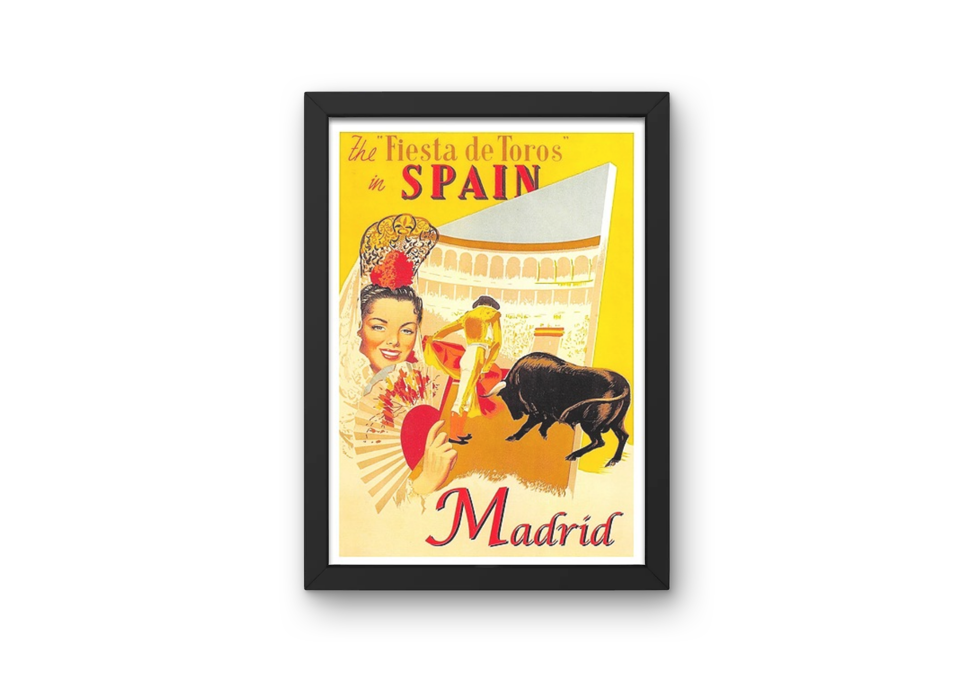 Vintage Madrid City Ilustration Travel Art Painting