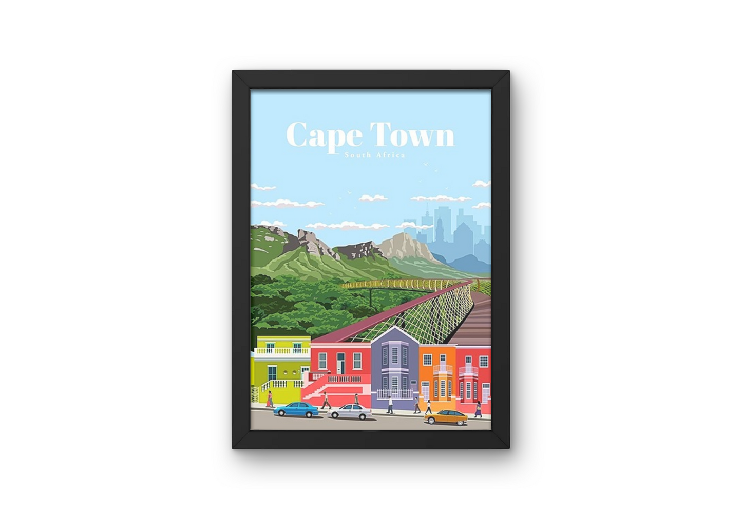 Vintage Cape Town City Travel Art Painting