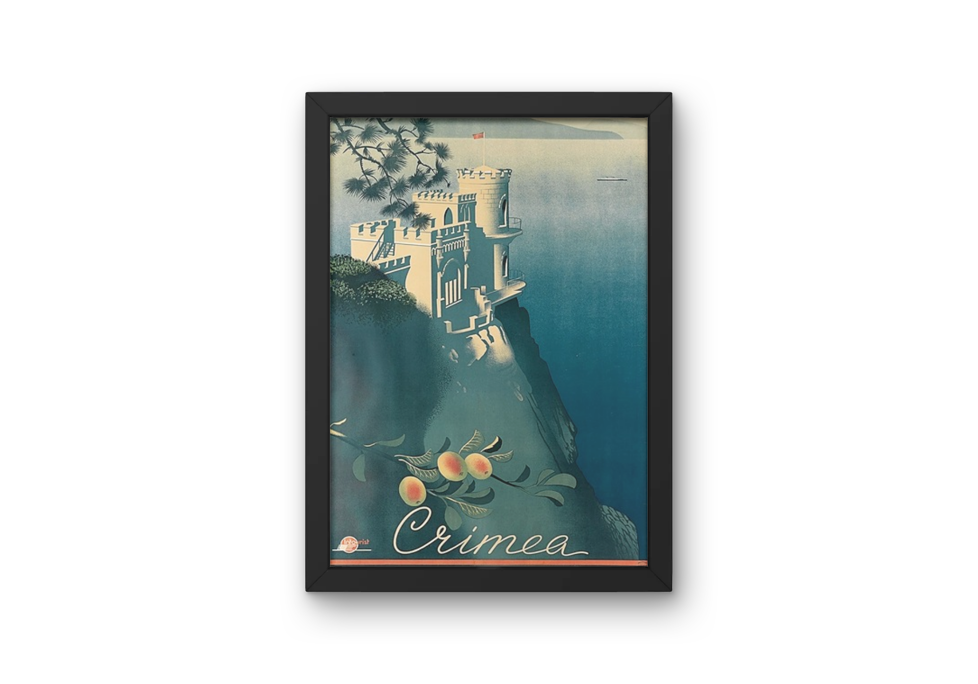 Vintage Crimea Fort Travel Art Painting