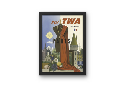 Vintage Paris TWA Travel Art Painting