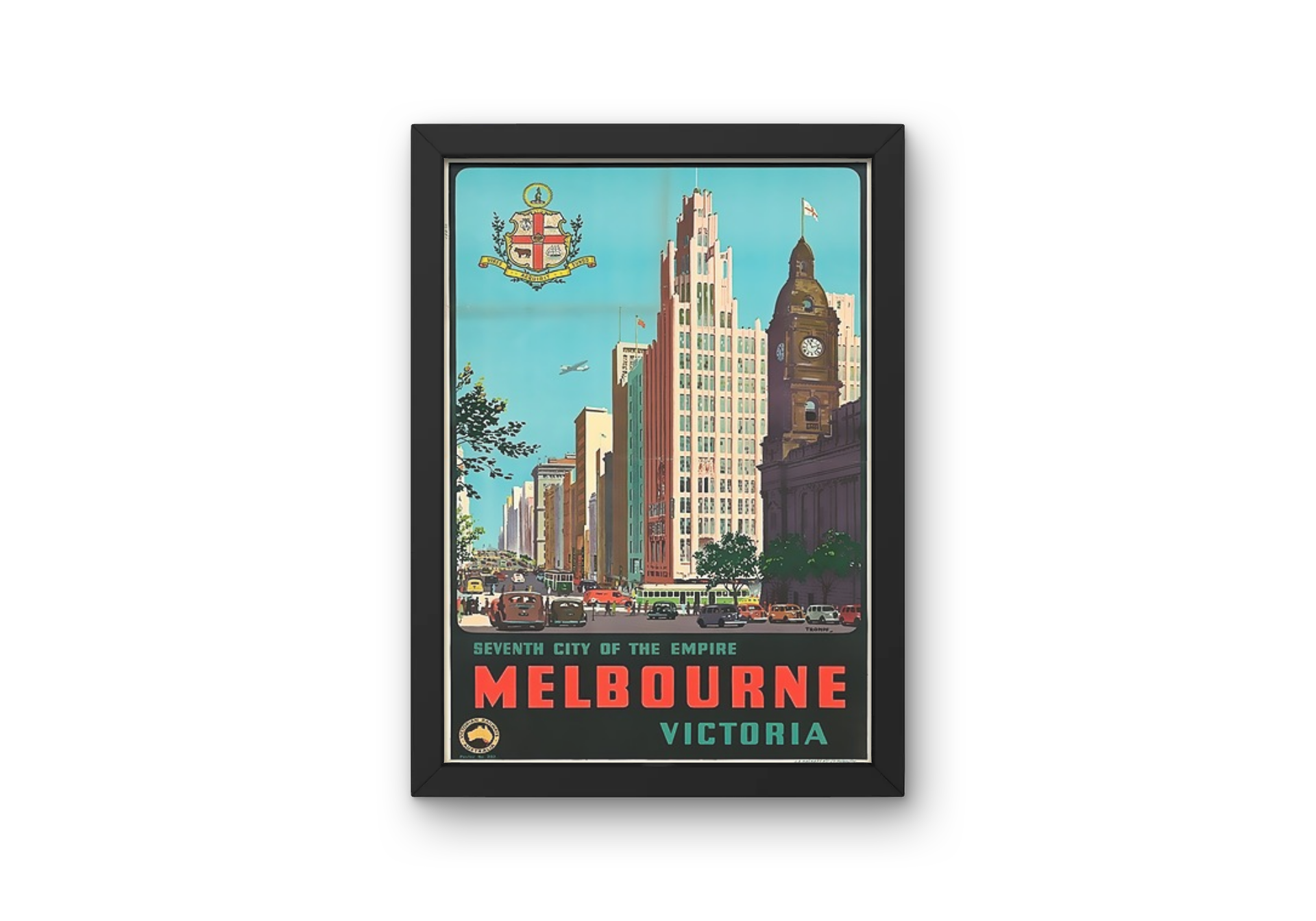 Vintage Melbourne City Travel Art Painting