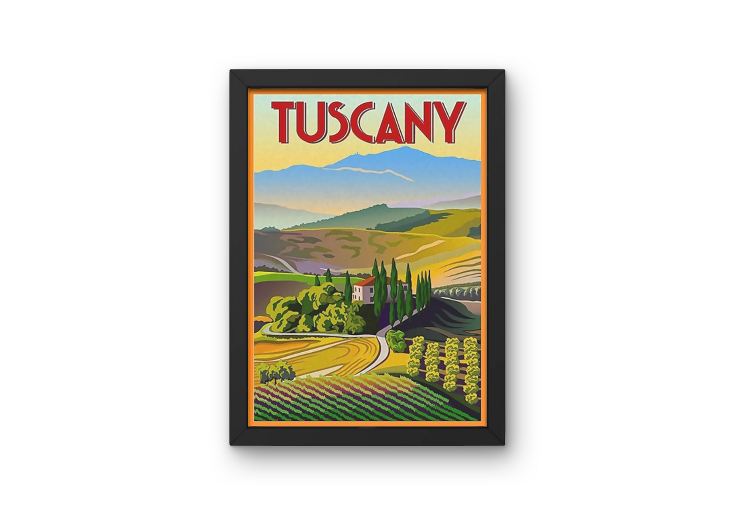 Vintage Tuscany Vineyards Travel Art Painting