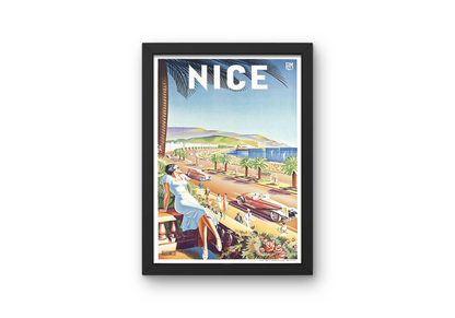 Vintage Nice France Travel Art Painting
