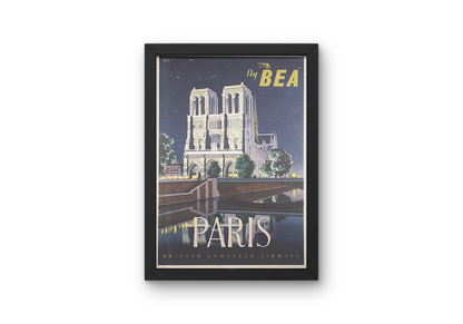 Vintage Paris Notredame Travel Art Painting