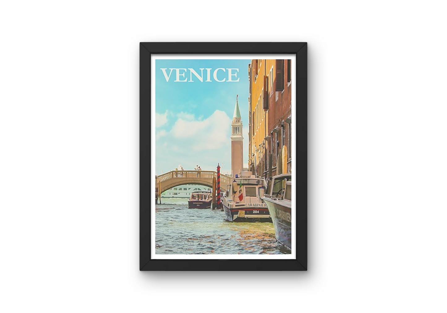 Vintage Venice Boats Travel Art Painting