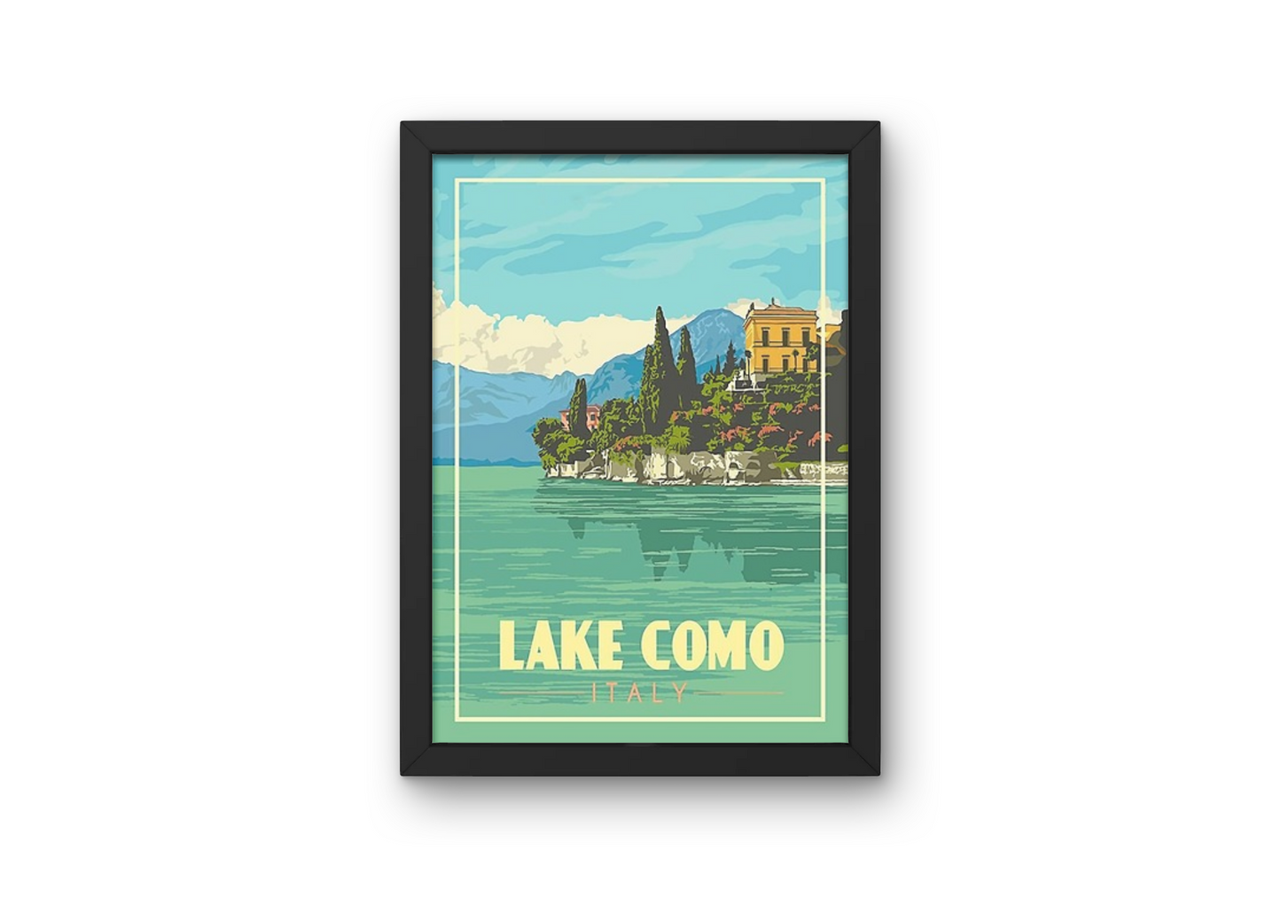 Vintage Lake Como Travel Art Painting