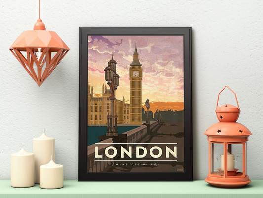 Vintage Big Ben Travel Art Painting