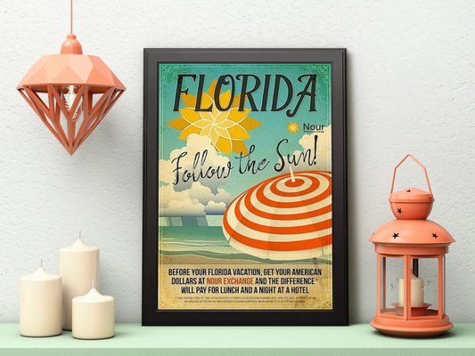 Vintage Florida Sun Travel Art Painting