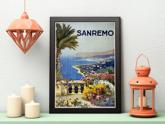 Vintage Sanremo Travel Art Painting