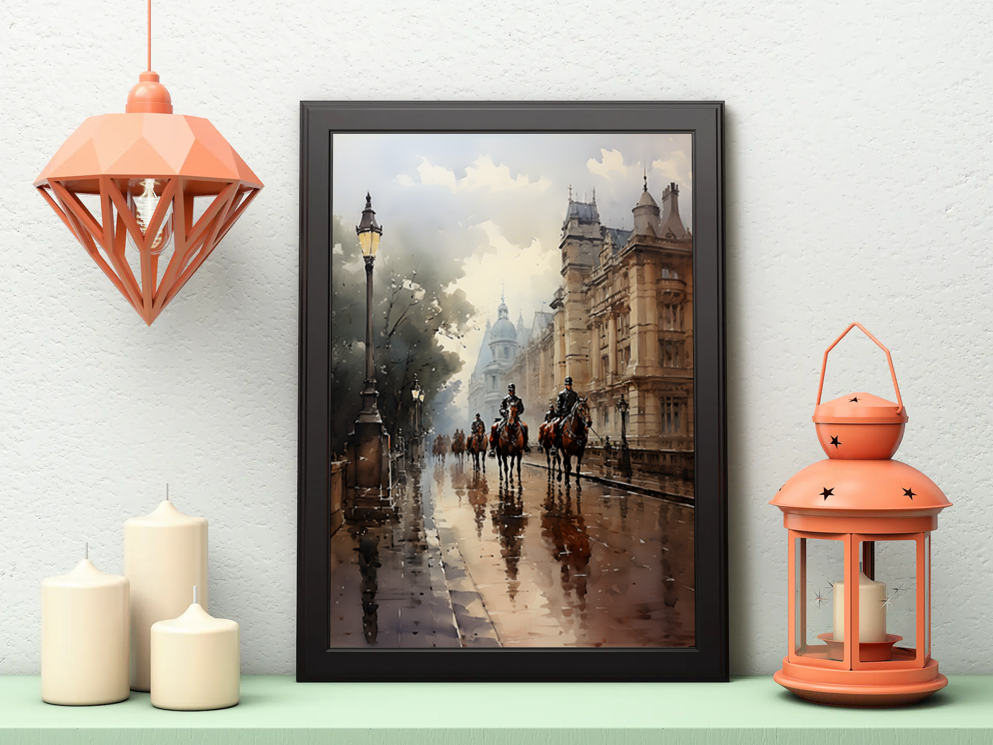 Icons of London Living Room Wall Painting ( 14X18 inches each)