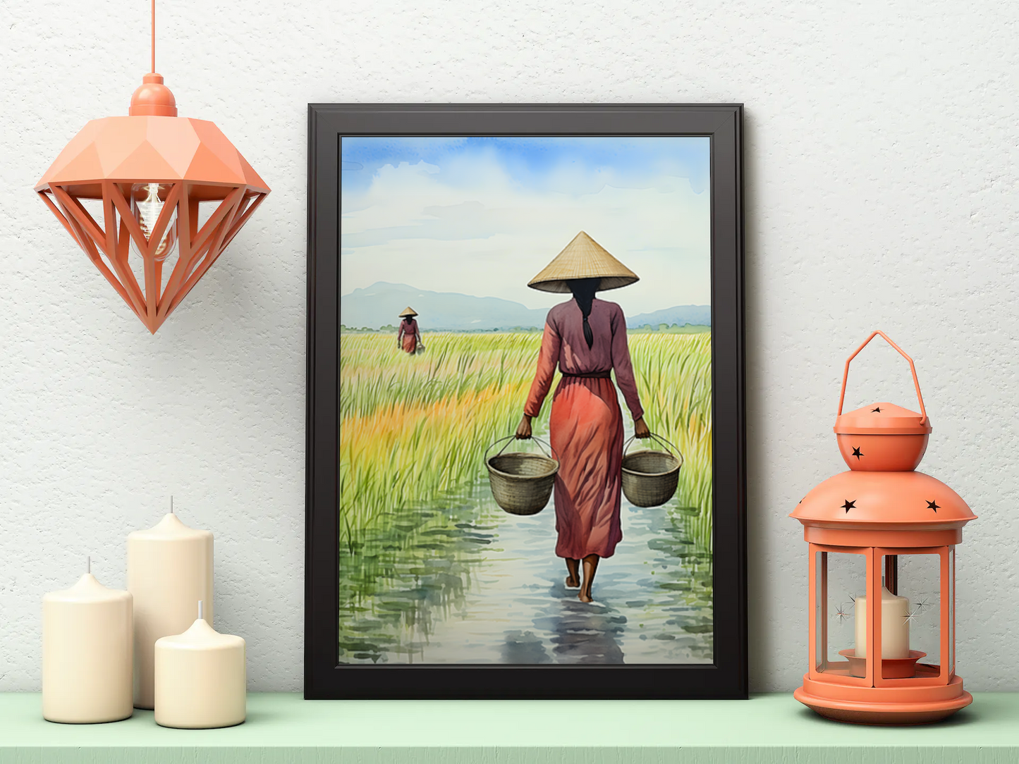 Serene Vietnam Living Room Wall Painting ( 14X18 inches)