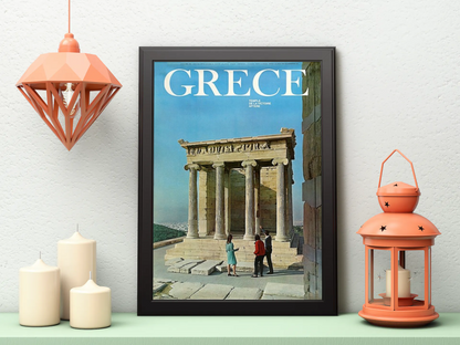 Vintage Greece Pantheon Travel Art Painting