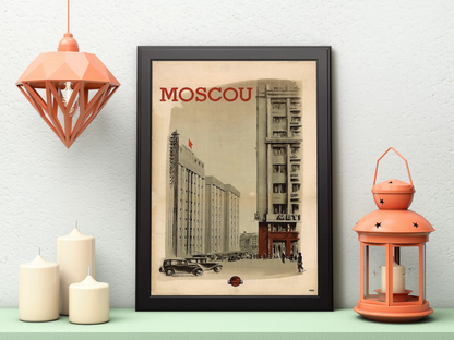 Vintage Moscow Hotel Travel Art Painting