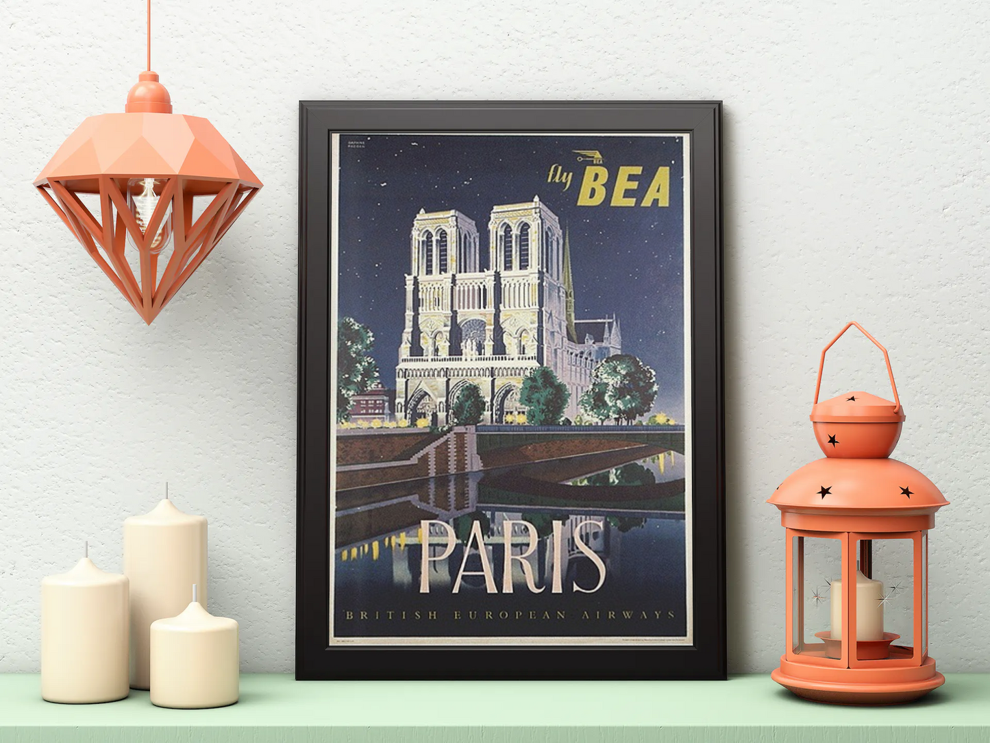 Vintage Paris Notredame Travel Art Painting