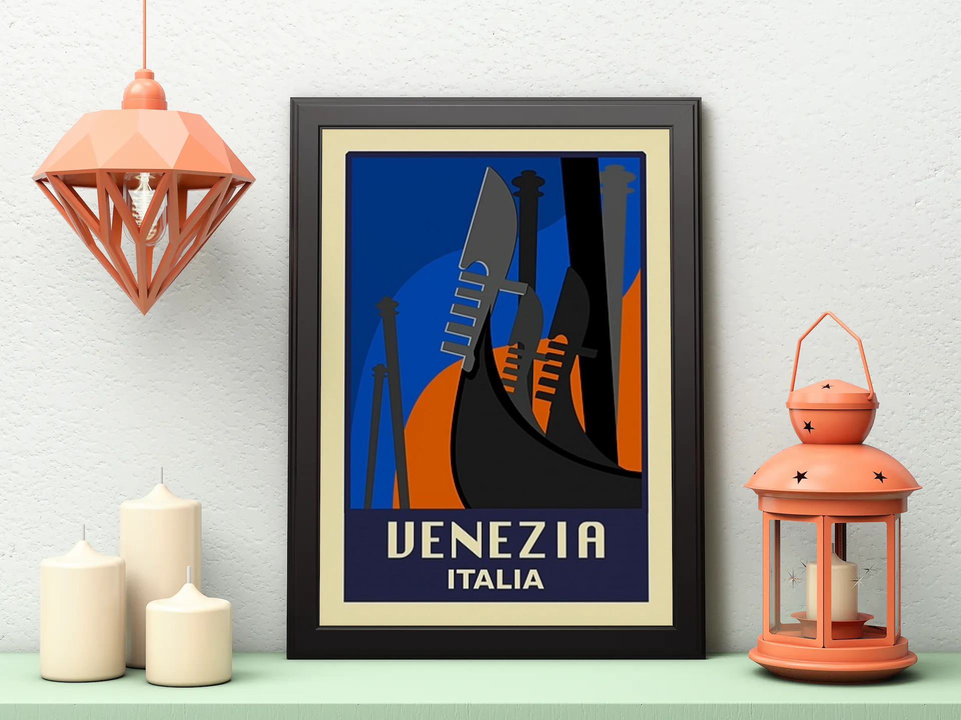 Vintage Venice Illustration Travel Art Painting