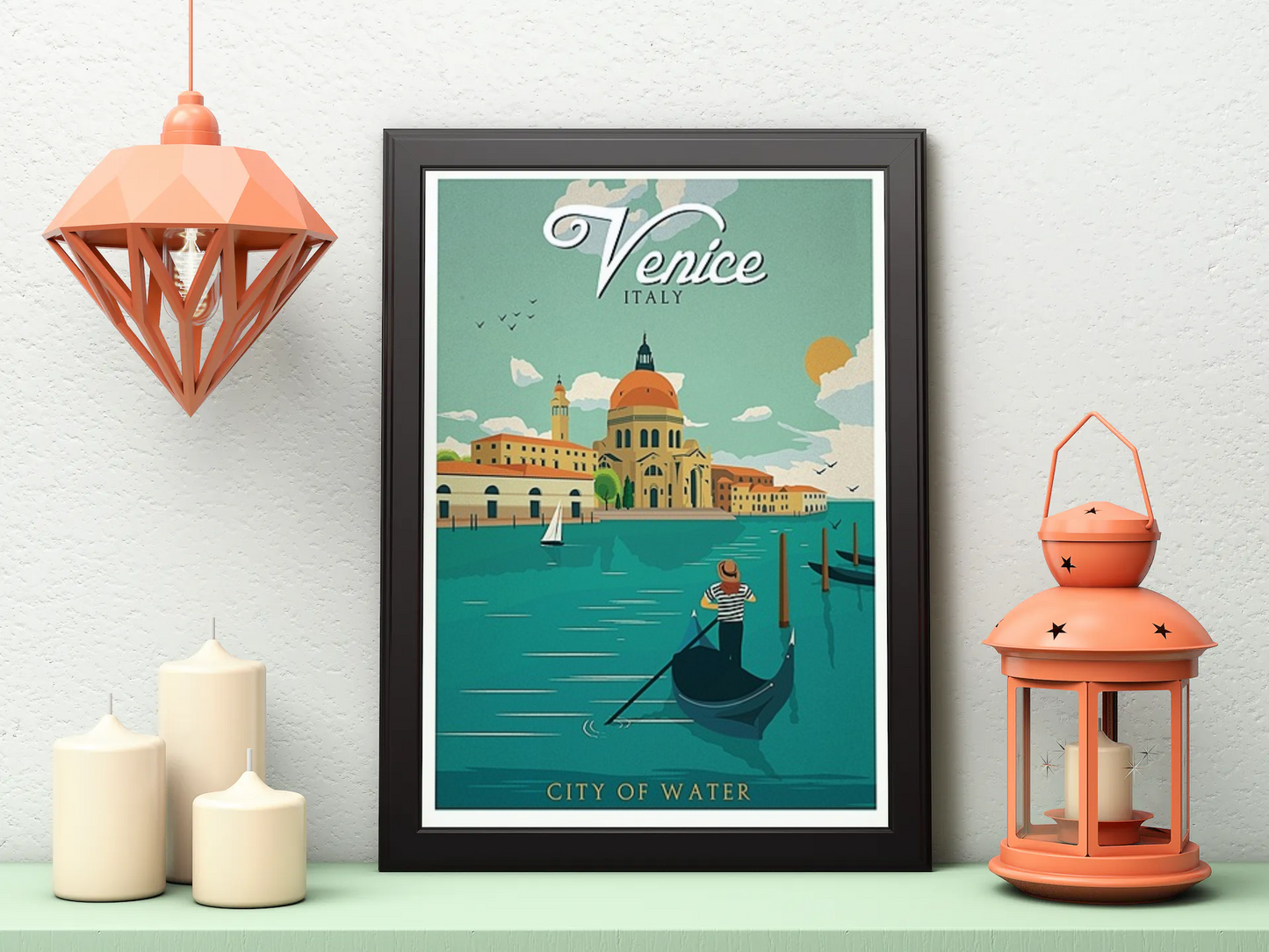 Vintage Venice Sunnyday Travel Art Painting