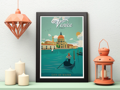 Vintage Venice Sunnyday Travel Art Painting