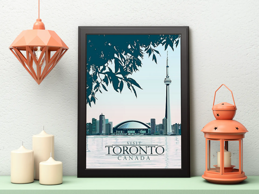 Vintage Toronto Tower Travel Art Painting