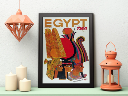 Vintage Egypt TWA Travel Art Painting