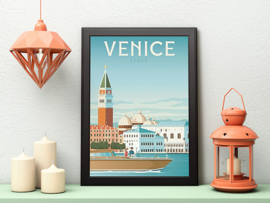 Vintage Venice City Travel Art Painting