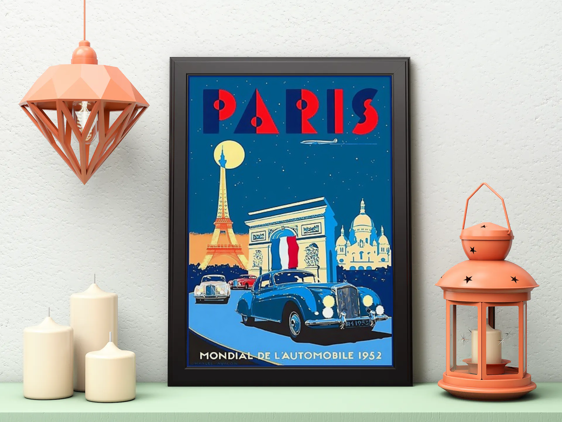 Vintage Paris City Travel Art Painting