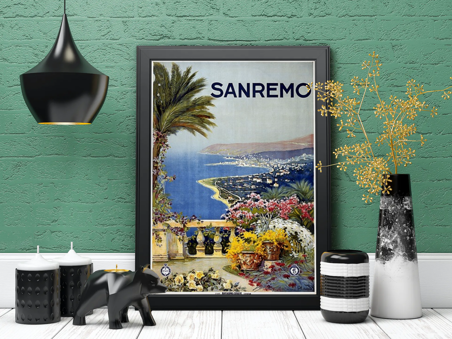 Vintage Sanremo Travel Art Painting