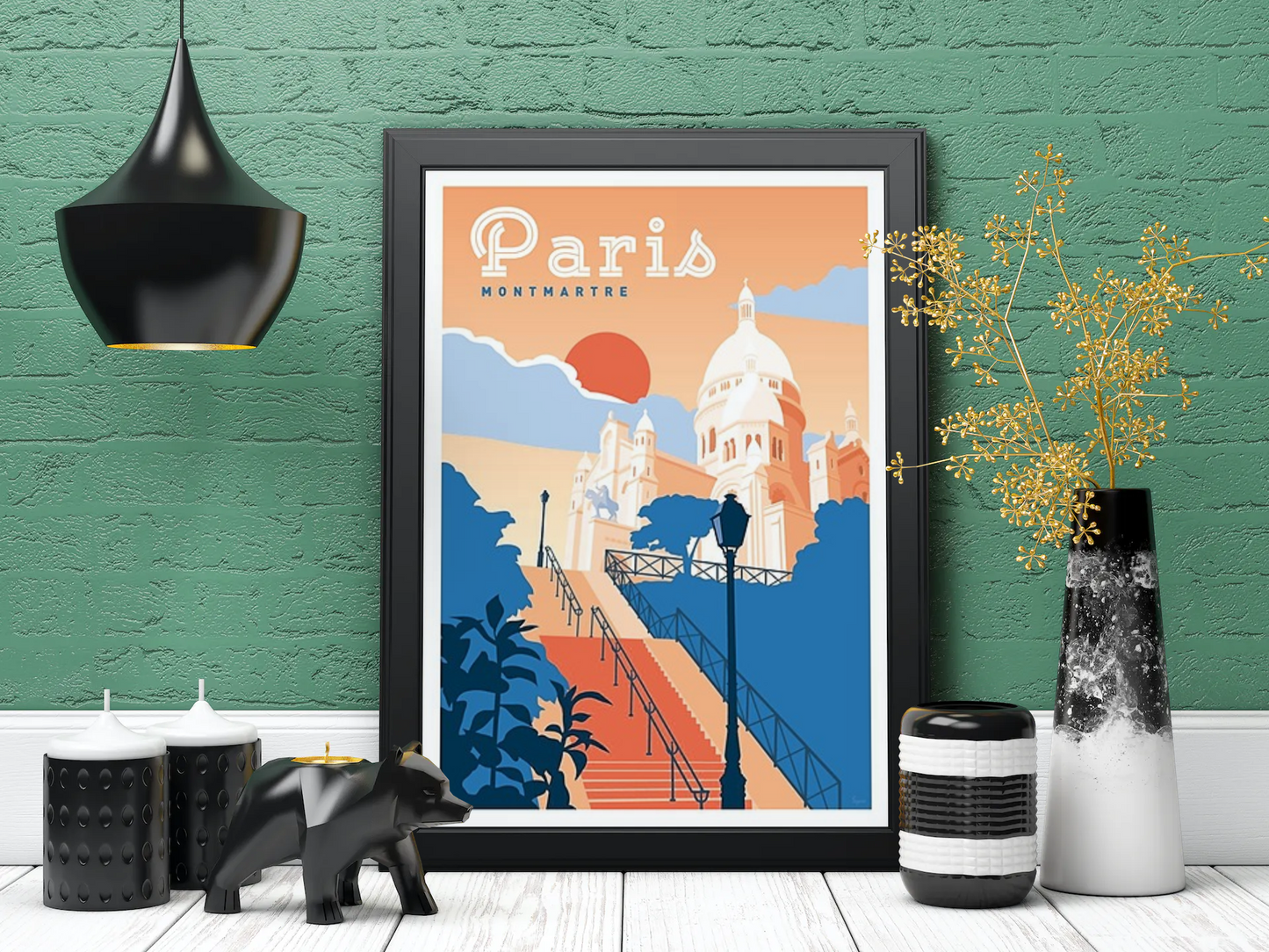 Vintage Paris Montmartre Travel Art Painting