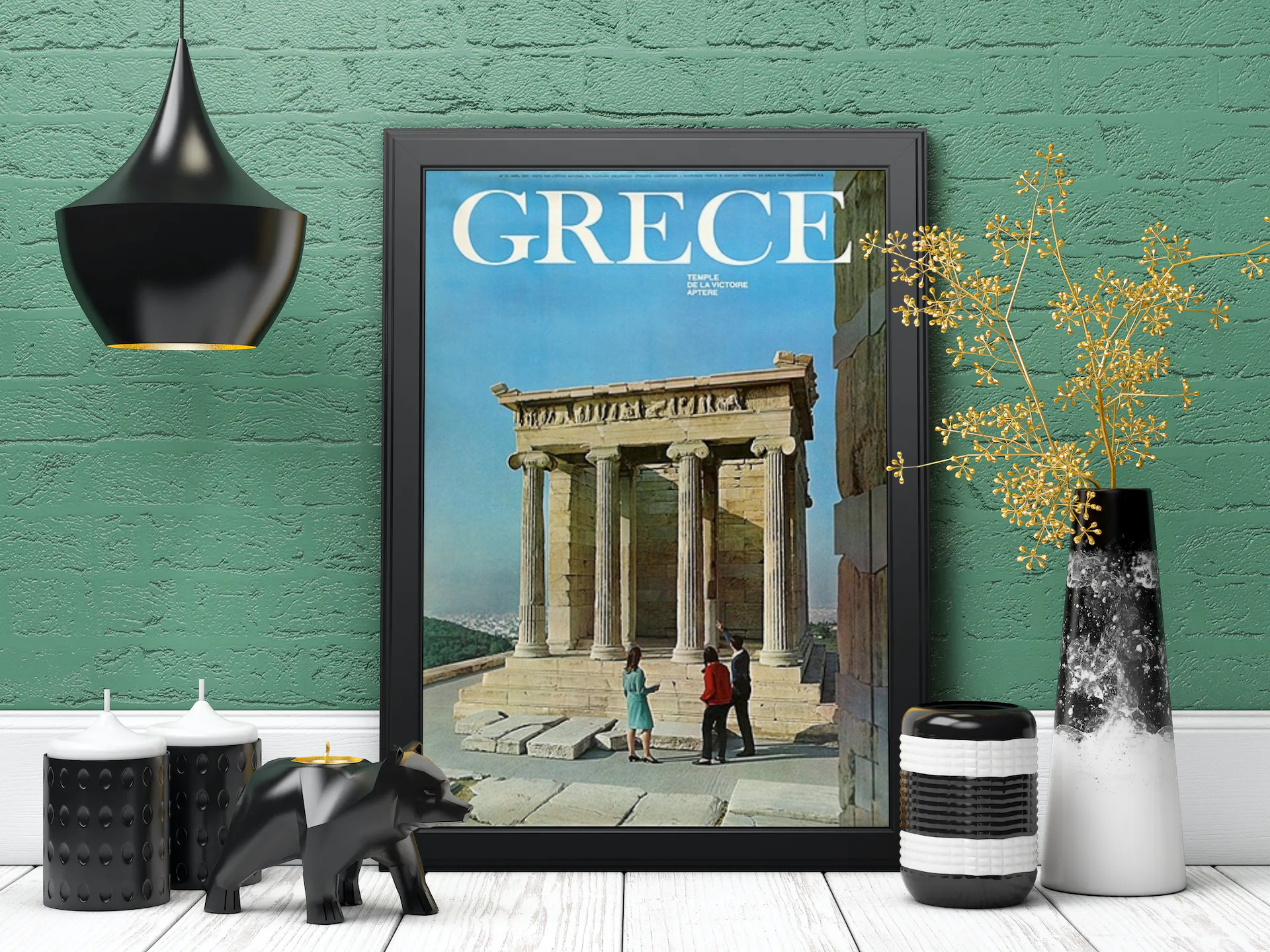 Vintage Greece Pantheon Travel Art Painting