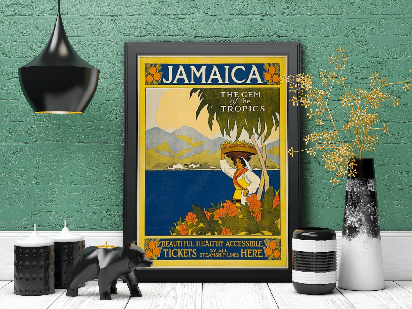 Vintage Jamaica Travel Art Painting