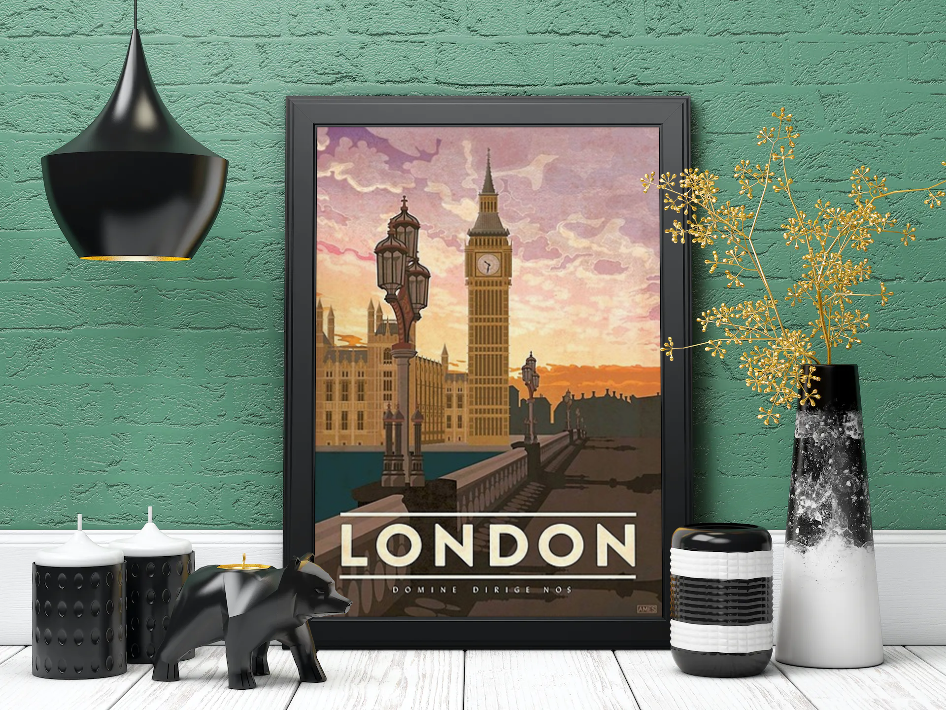 Vintage Big Ben Travel Art Painting