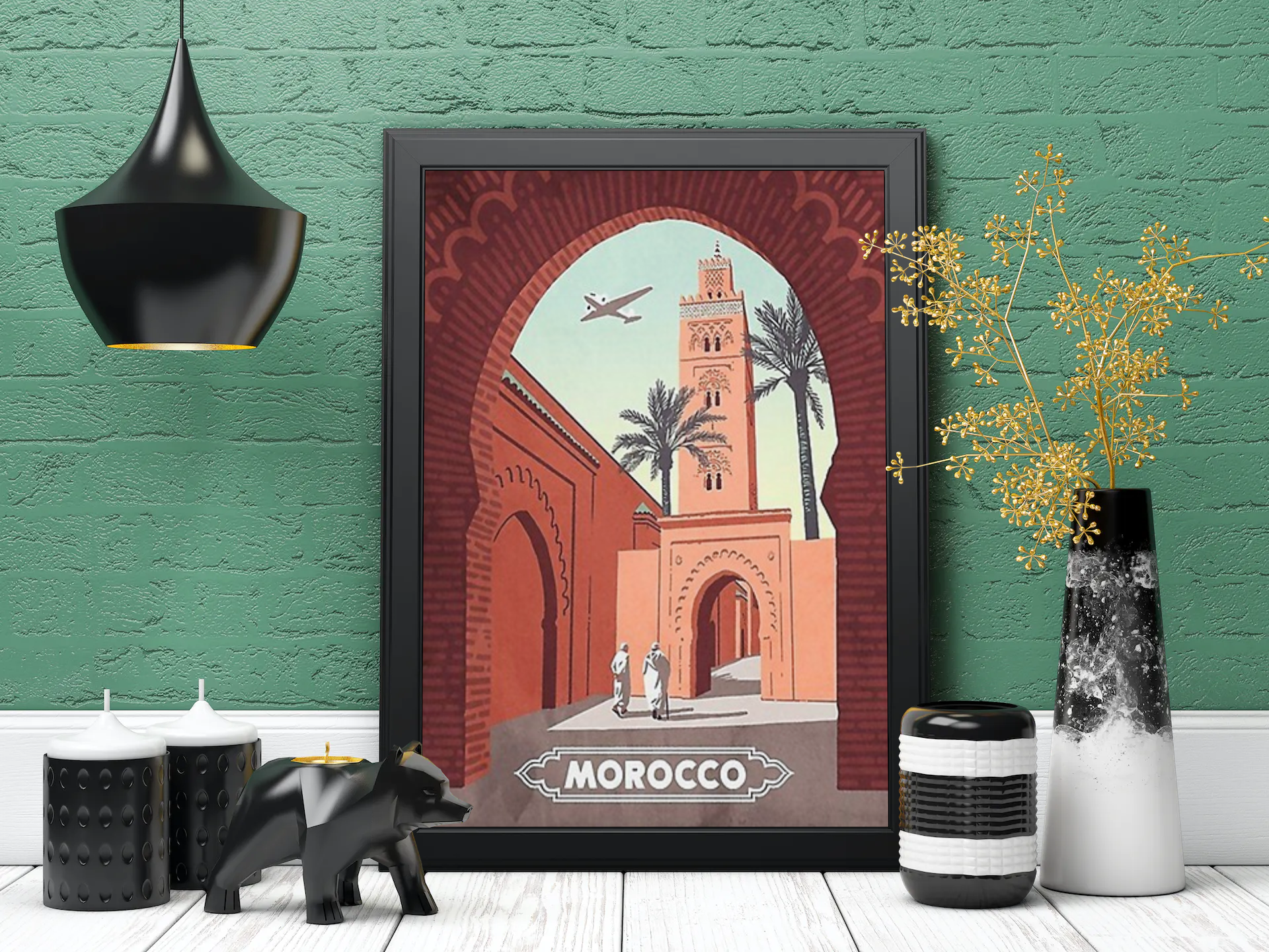 Vintage Morocco Medina Travel Art Painting