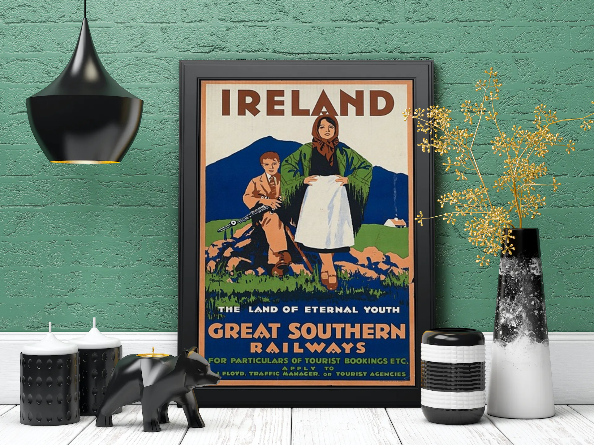 Vintage Ireland Railways Travel Art Painting