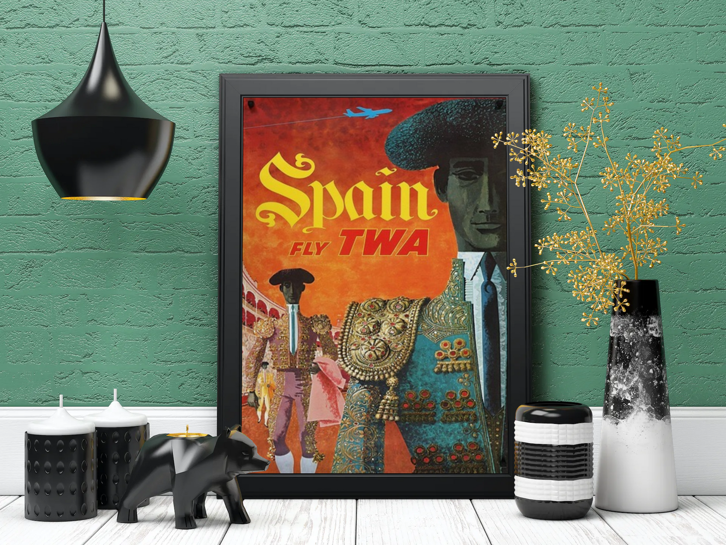 Vintage Spain Twa Travel Art Painting