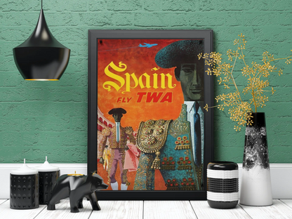 Vintage Spain Twa Travel Art Painting