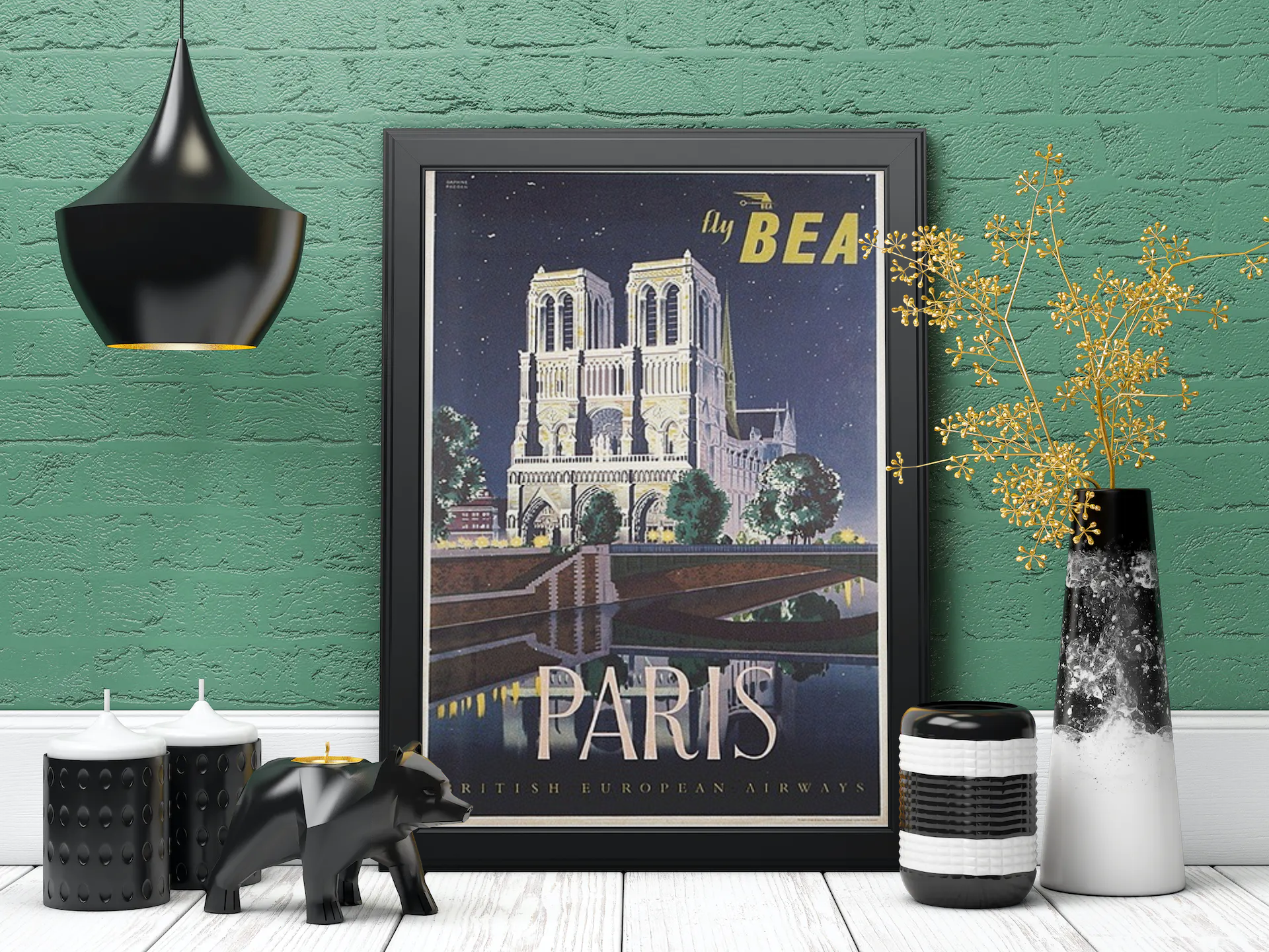 Vintage Paris Notredame Travel Art Painting