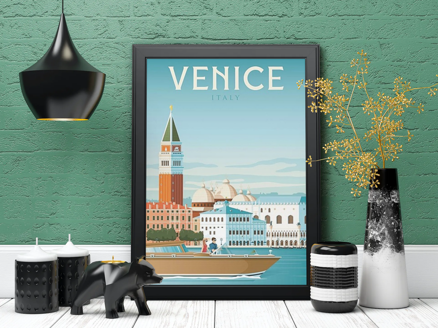 Vintage Venice City Travel Art Painting