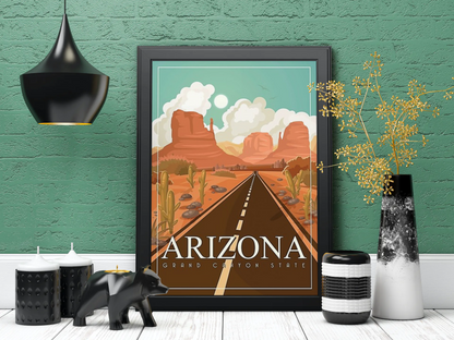 Vintage Arizona Highway Travel Art Painting