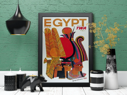 Vintage Egypt TWA Travel Art Painting