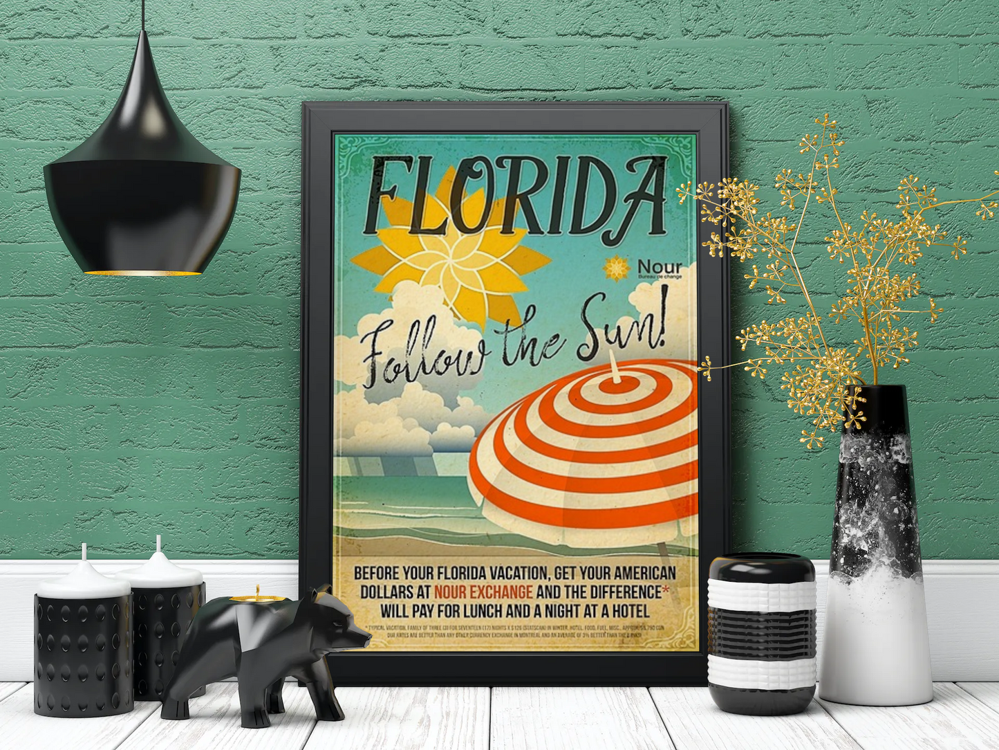 Vintage Florida Sun Travel Art Painting