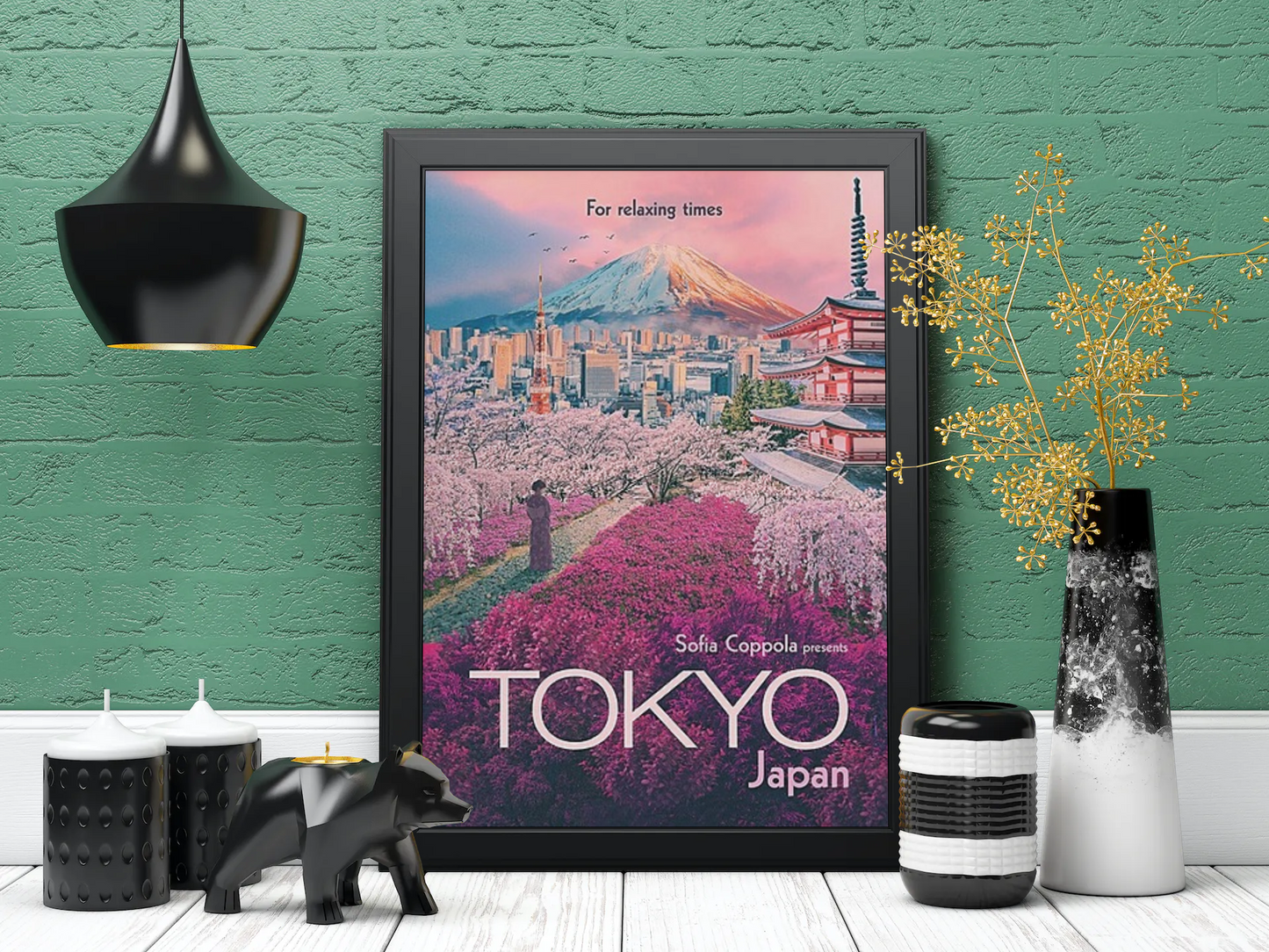 Vintage Tokyo Flowers Travel Art Painting