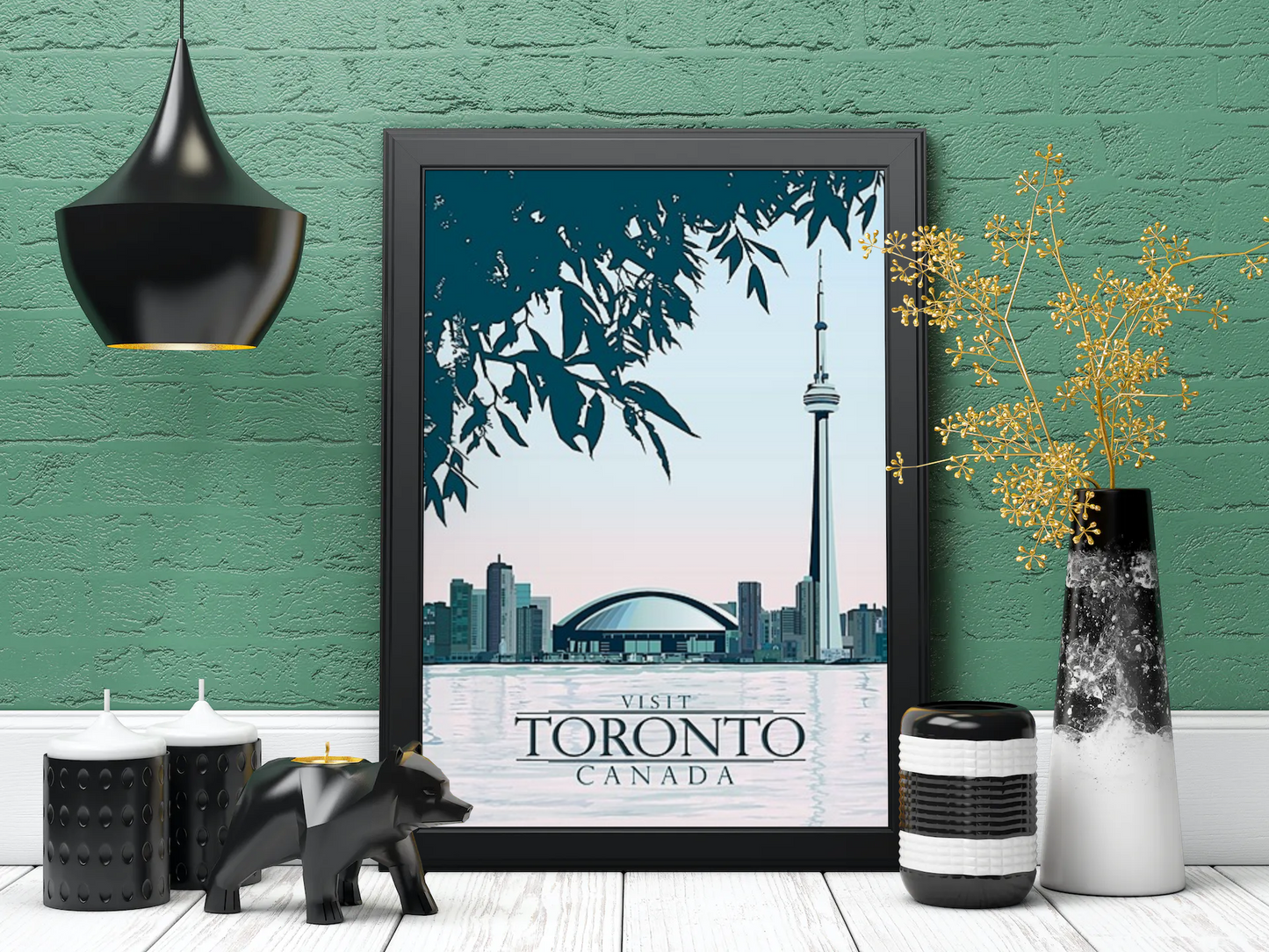 Vintage Toronto Tower Travel Art Painting