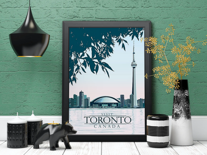 Vintage Toronto Tower Travel Art Painting