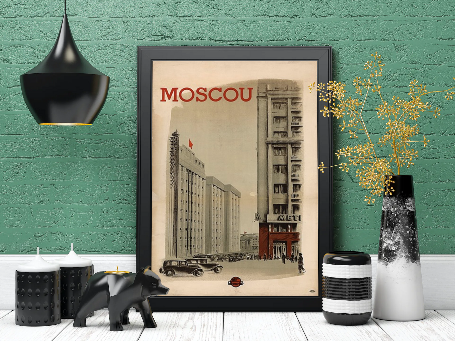 Vintage Moscow Hotel Travel Art Painting