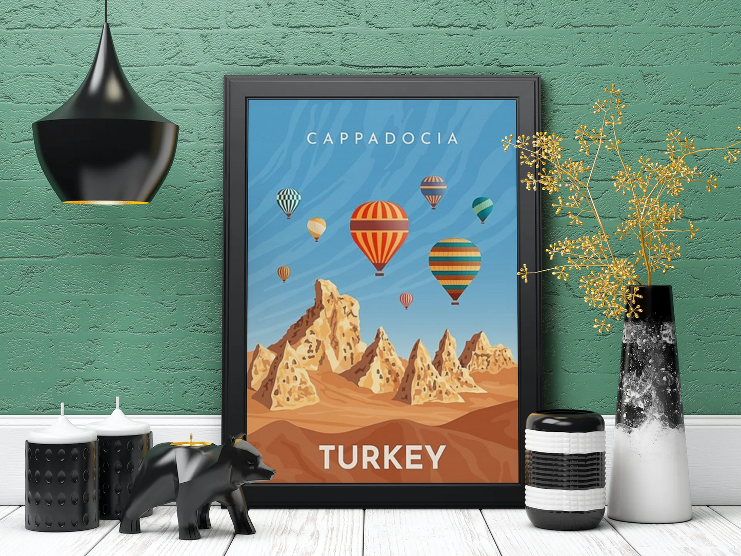 Vintage Turkey Cappadocia Travel Art Painting